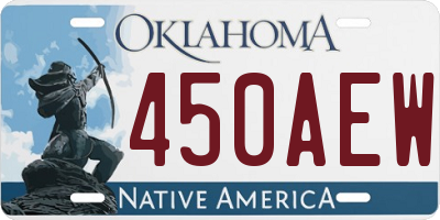 OK license plate 450AEW