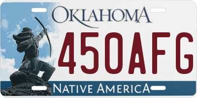 OK license plate 450AFG