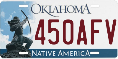 OK license plate 450AFV