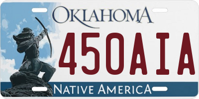 OK license plate 450AIA
