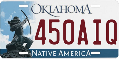 OK license plate 450AIQ