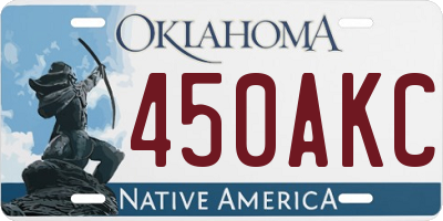 OK license plate 450AKC