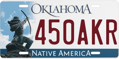 OK license plate 450AKR