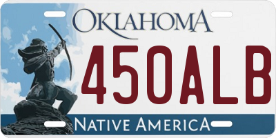 OK license plate 450ALB