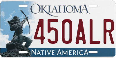 OK license plate 450ALR