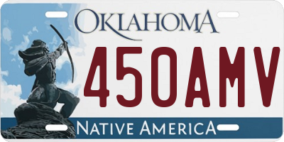 OK license plate 450AMV