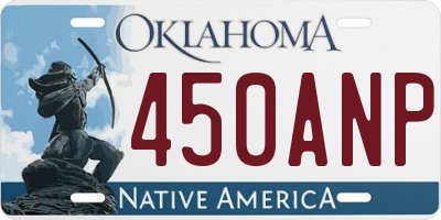 OK license plate 450ANP