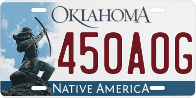 OK license plate 450AOG