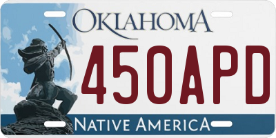OK license plate 450APD
