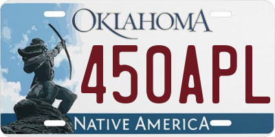 OK license plate 450APL