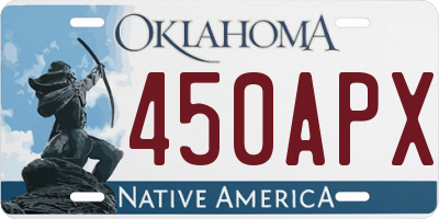OK license plate 450APX