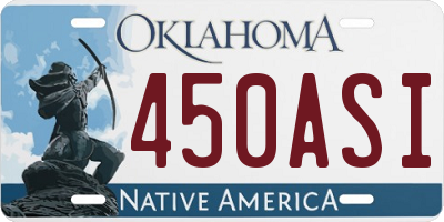OK license plate 450ASI