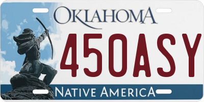OK license plate 450ASY