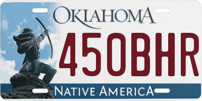 OK license plate 450BHR
