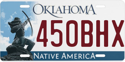 OK license plate 450BHX