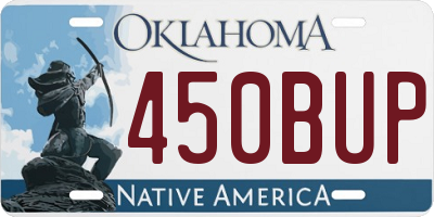 OK license plate 450BUP