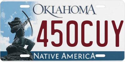 OK license plate 450CUY