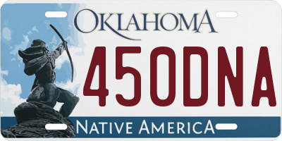 OK license plate 450DNA