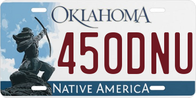 OK license plate 450DNU