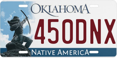 OK license plate 450DNX
