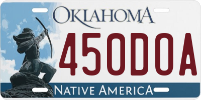 OK license plate 450DOA