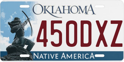OK license plate 450DXZ