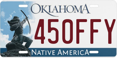 OK license plate 450FFY