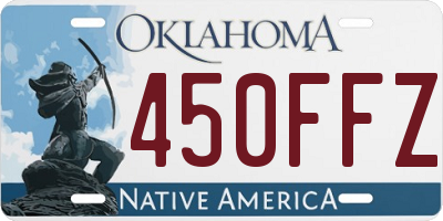 OK license plate 450FFZ