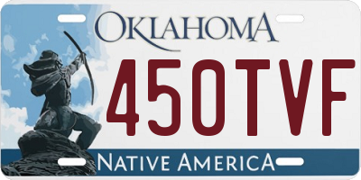 OK license plate 450TVF