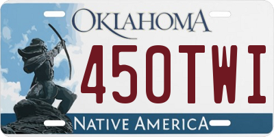 OK license plate 450TWI