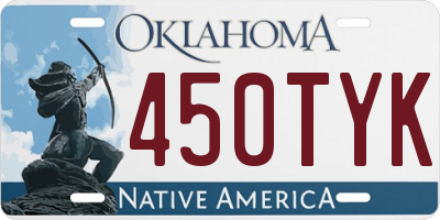 OK license plate 450TYK