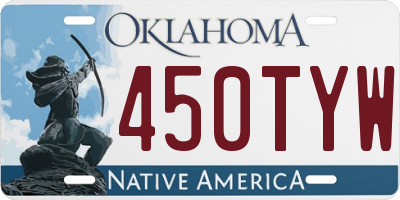 OK license plate 450TYW