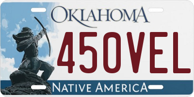 OK license plate 450VEL
