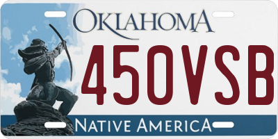 OK license plate 450VSB