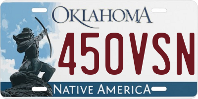 OK license plate 450VSN