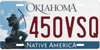 OK license plate 450VSQ