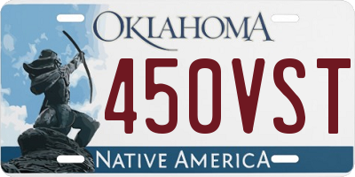 OK license plate 450VST
