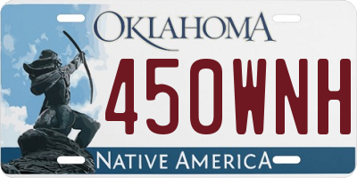 OK license plate 450WNH