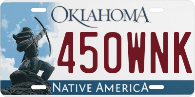 OK license plate 450WNK