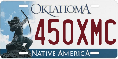 OK license plate 450XMC
