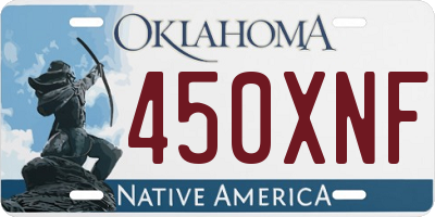 OK license plate 450XNF