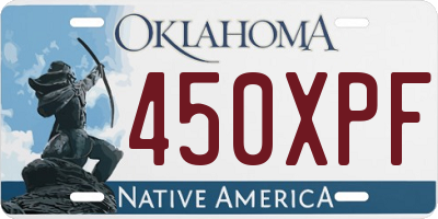 OK license plate 450XPF