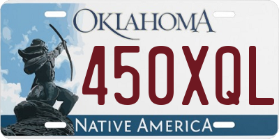 OK license plate 450XQL