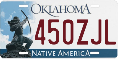 OK license plate 450ZJL
