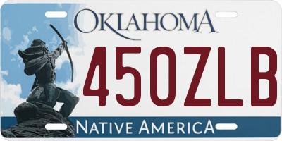 OK license plate 450ZLB