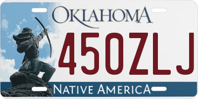 OK license plate 450ZLJ