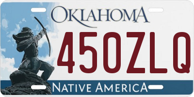 OK license plate 450ZLQ