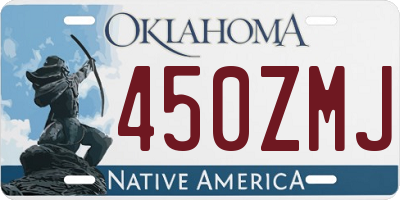 OK license plate 450ZMJ