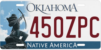 OK license plate 450ZPC