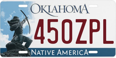 OK license plate 450ZPL